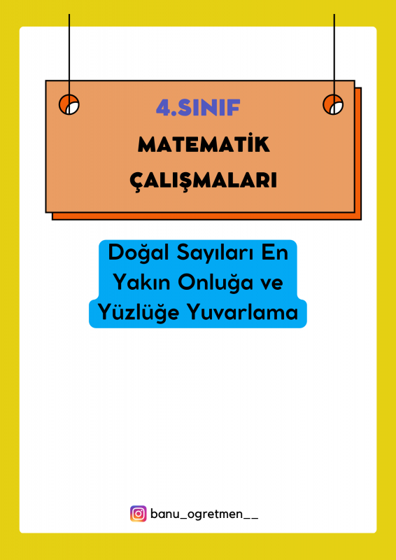 Doğal Sayıları Yuvarlama- Cevap Anahtarlı