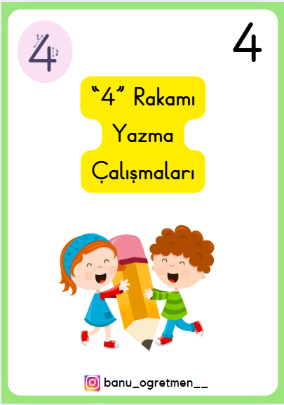 4 Rakamı Yazma Çalışmaları