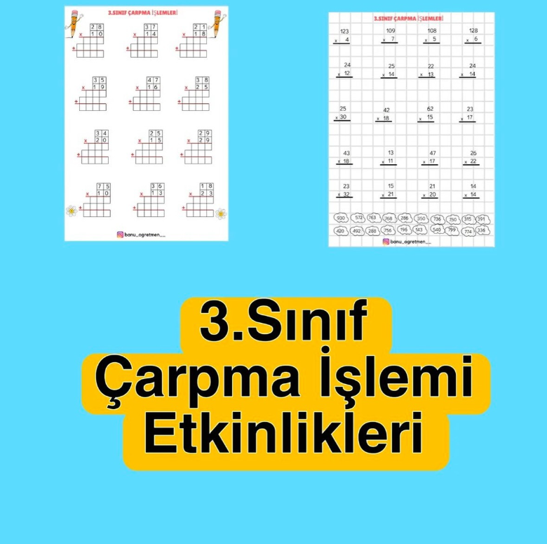 3.Sınıf Çarpma İşlemi Etkinlikleri
