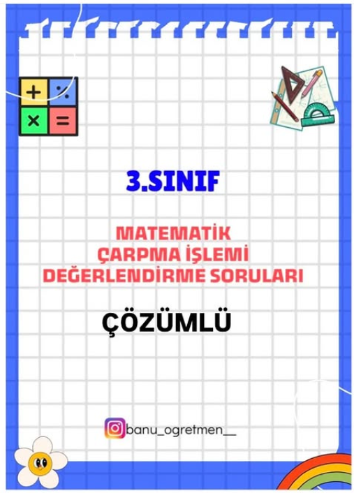 3.Sınıf Çarpma İşlemi Değerlendirme Soruları