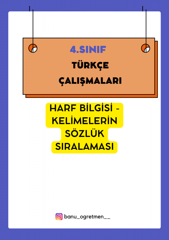 Harf Bilgisi- Kelimelerin Sözlük Sıralaması