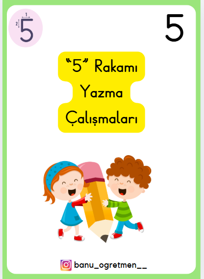 5 Rakamı Yazma Çalışmaları