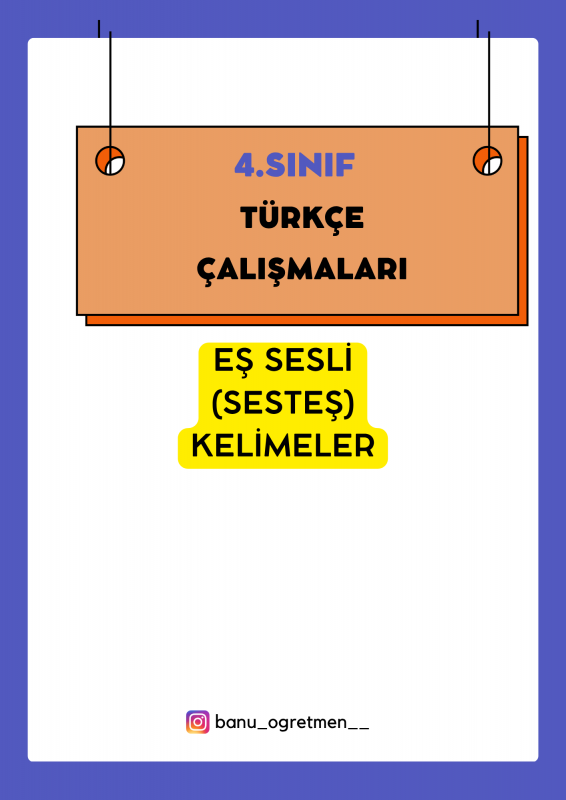 Eş Sesli (Sesteş) Sözcükler