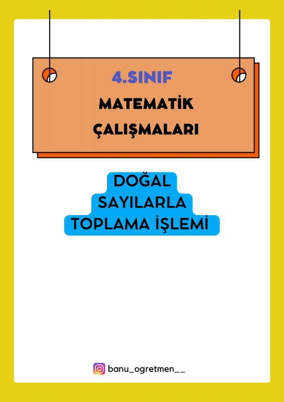 Doğal Sayılarla Toplama İşlemi- Cevap Anahtarlı
