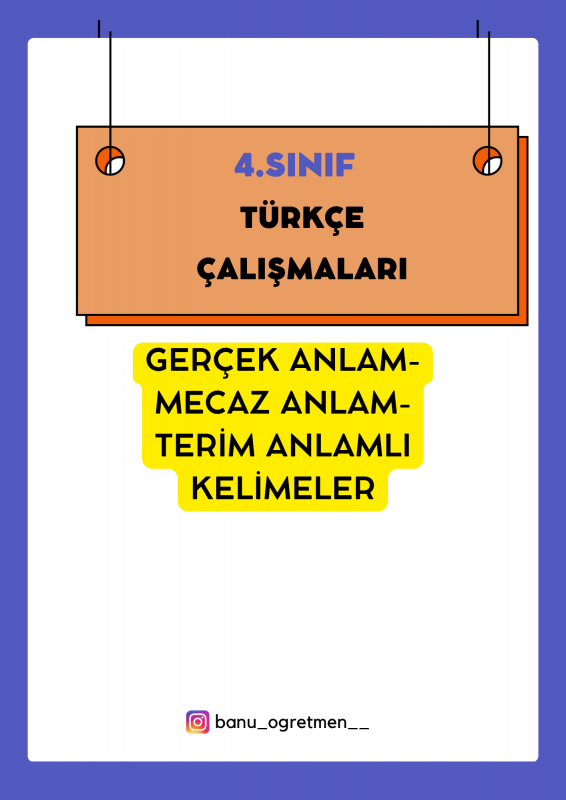 Gerçek-Mecaz-Terim Anlamlı Sözcükler