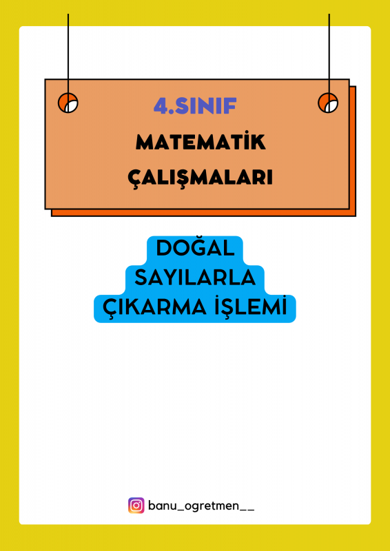 Doğal Sayılarla Çıkarma İşlemi- Cevap Anahtarlı