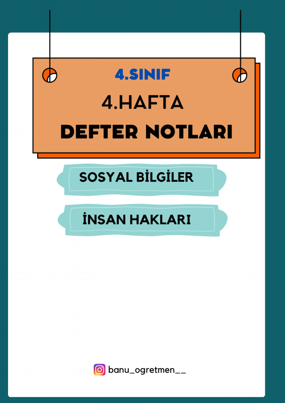 4.Sınıf 4.Hafta Defter Notları