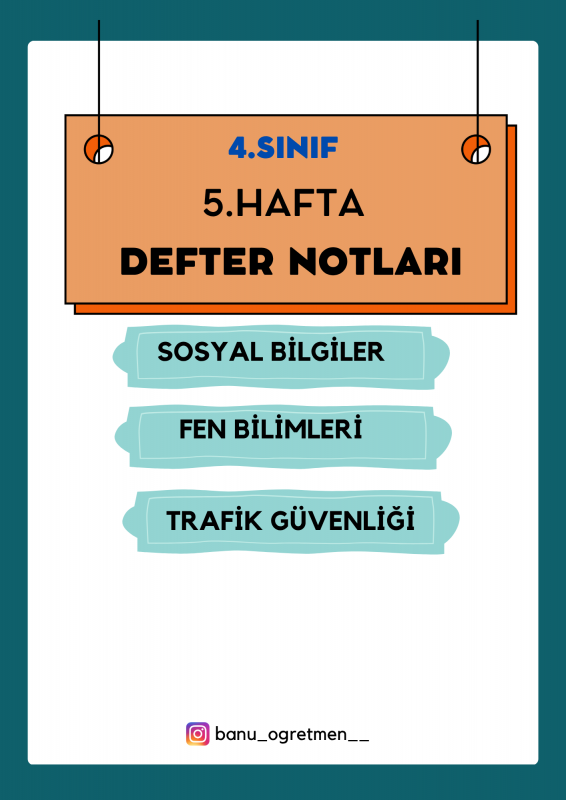 4.Sınıf 5.Hafta Defter Notları