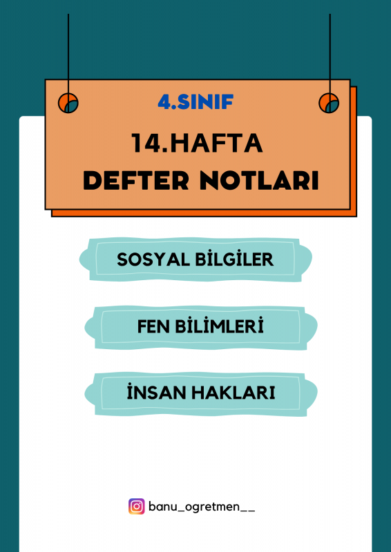 4.Sınıf 14.Hafta Defter Notları