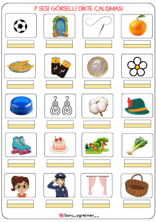 P Sesi Görselli Dikte Çalışması
