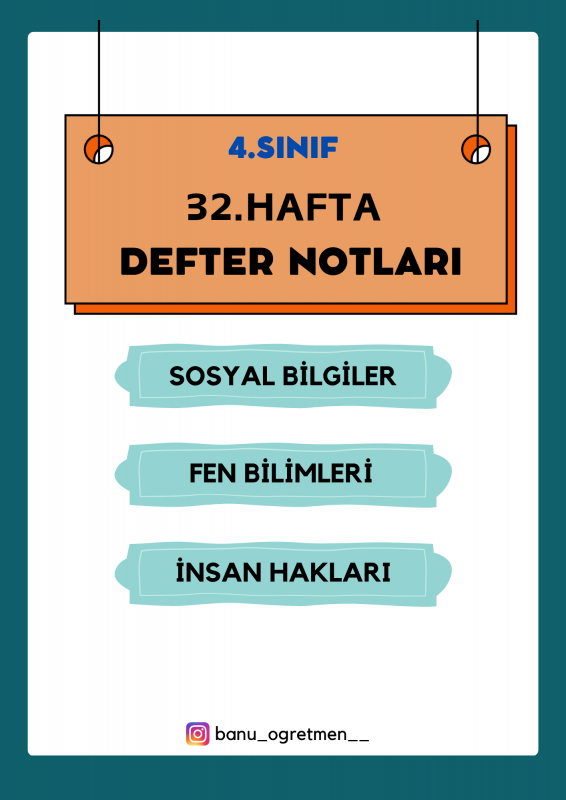 4.Sınıf 32.Hafta Defter Notları