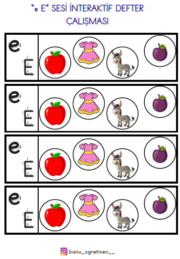 E Sesi İnteraktif Defter Çalışması