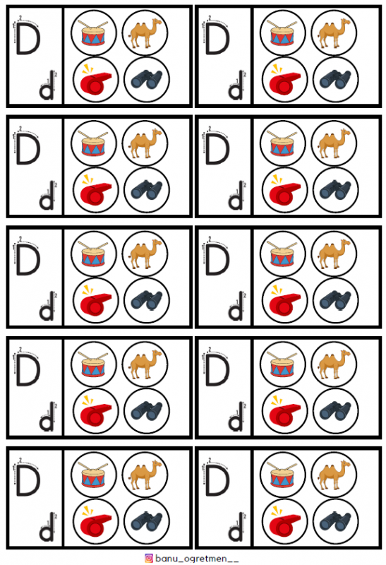 D Sesi İnteraktif Defter Çalışması