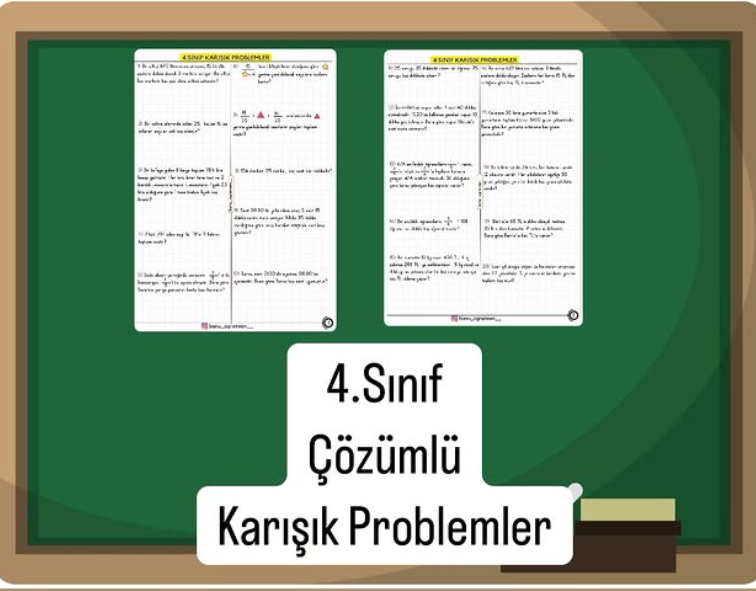 4.Sınıf Karışık Problemler- Çözümlü