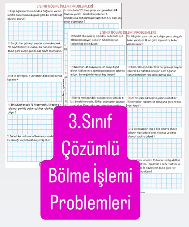 Bölme İşlemi Değerlendirme Soruları