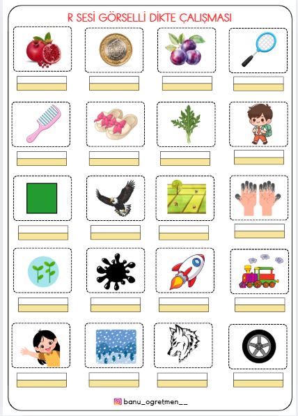 R Sesi Görselli Dikte Çalışması