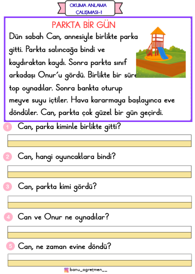 Oku-Anla -1 Parkta Bir Gün Metni