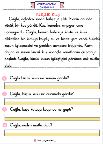 Oku-Anla-2 Küçük Kuş Metni