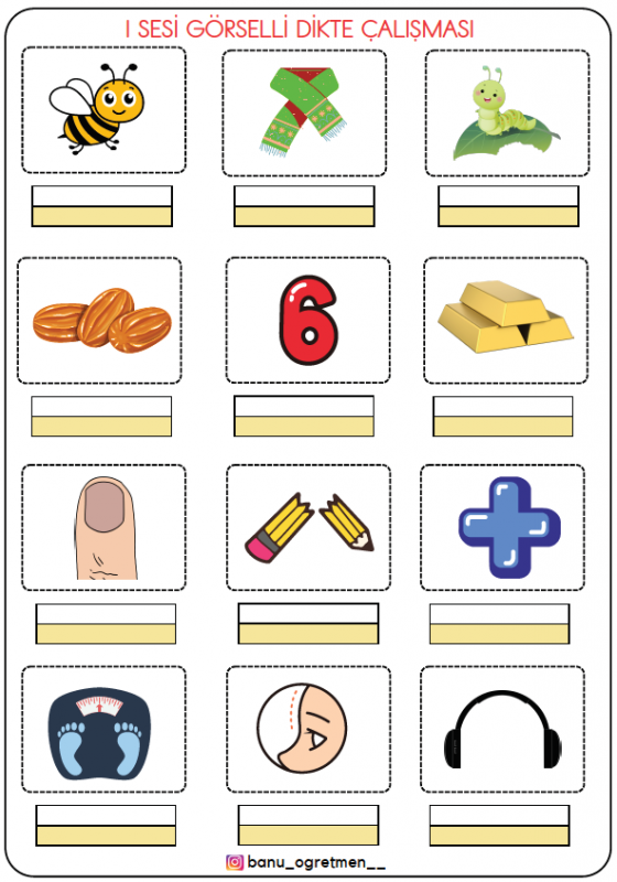 I Sesi Görselli Dikte Çalışması