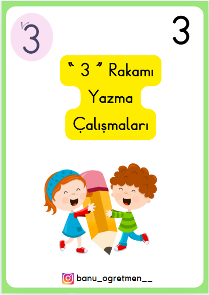 3 Rakamı Yazma Çalışmaları