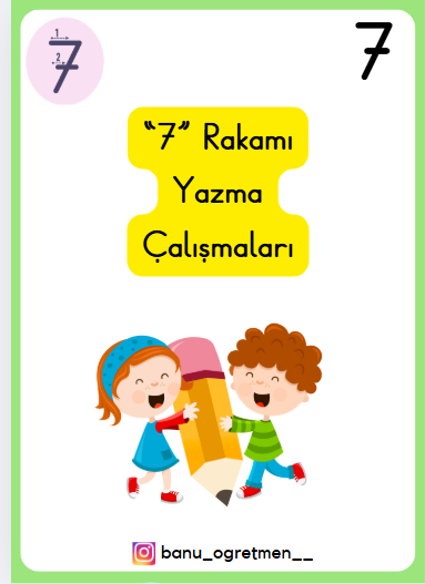 7 Rakamı Yazma Çalışmaları