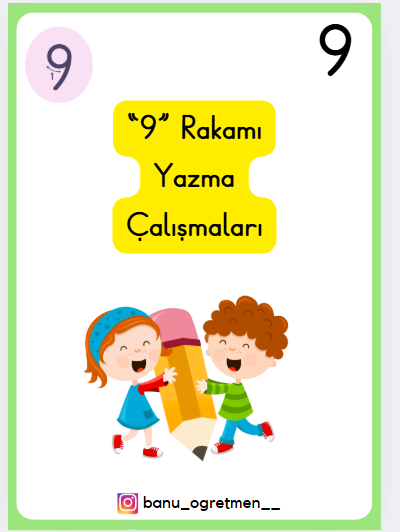 9 Rakamı Yazma Çalışmaları