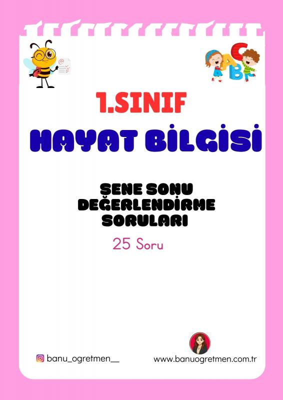 1.Sınıf Hayat Bilgisi Sene Sonu Değerlendirme Soruları