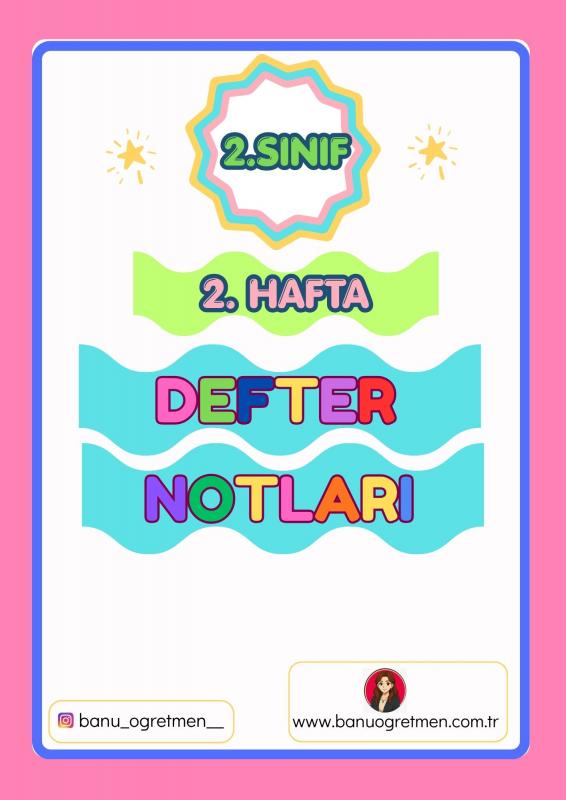 2.Sınıf 2.Hafta Defter Notları