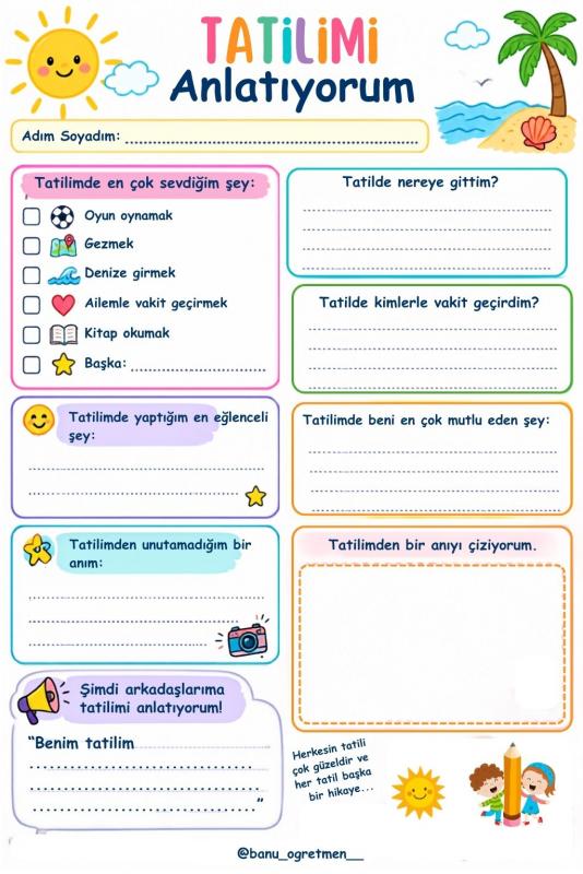 Tatilimi Anlatıyorum Etkinliği