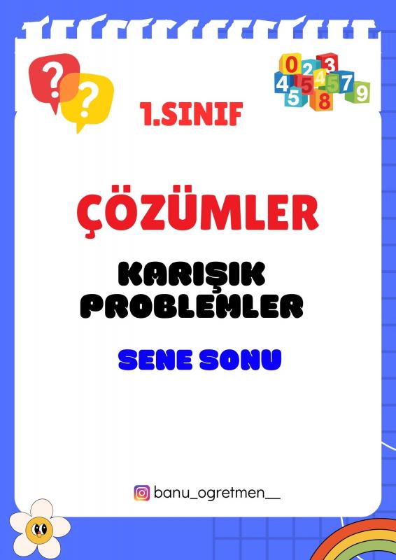 1.Sınıf Çözümler-  Karışık Problemler