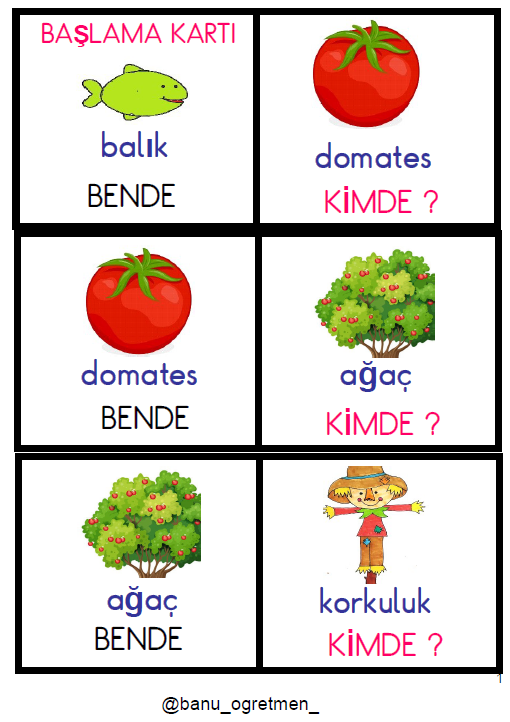 Bende Kimde Oyun Kartı