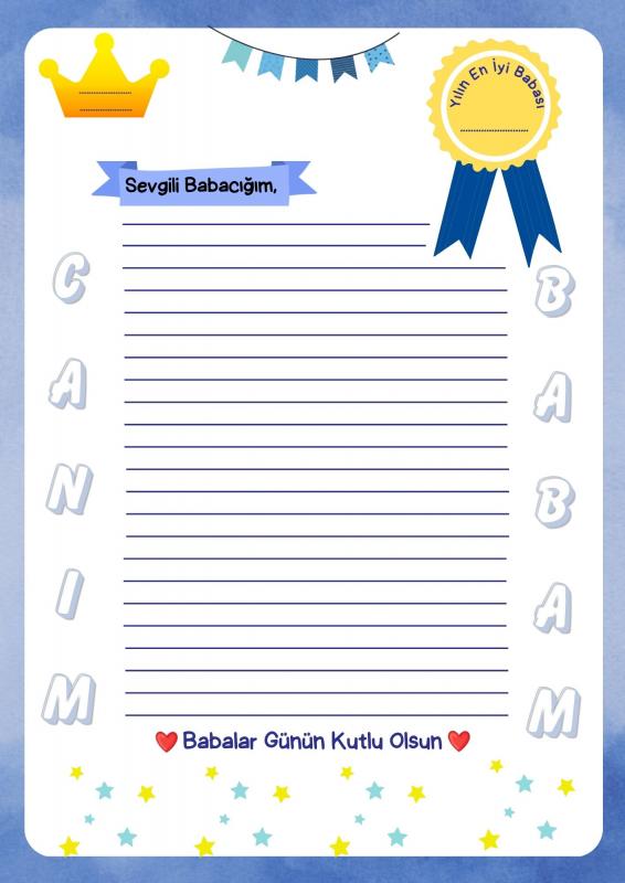 Babalar Günü Mektup Yazma ve Boyama Etkinlikleri