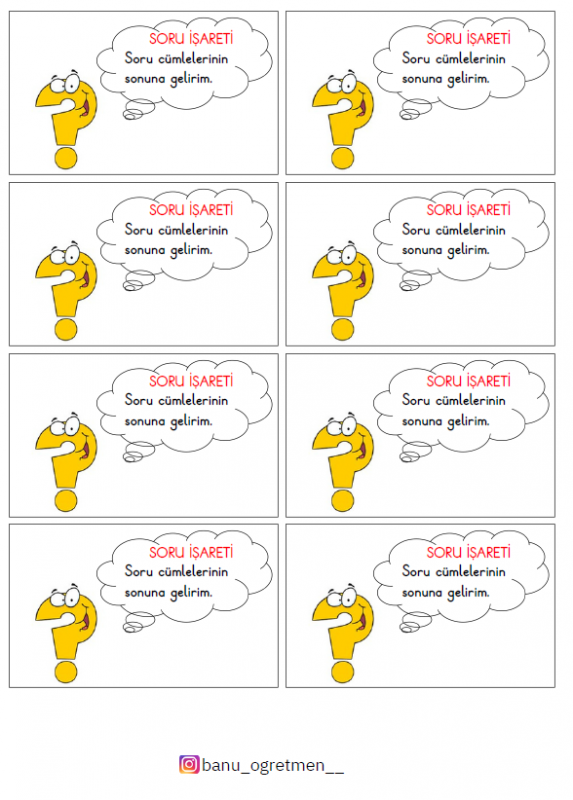 Soru İşareti Defter Çalışması ve Etkinlikleri