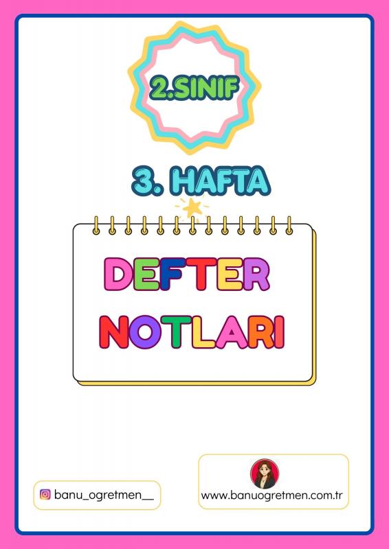 2.Sınıf 3.Hafta Defter Notları