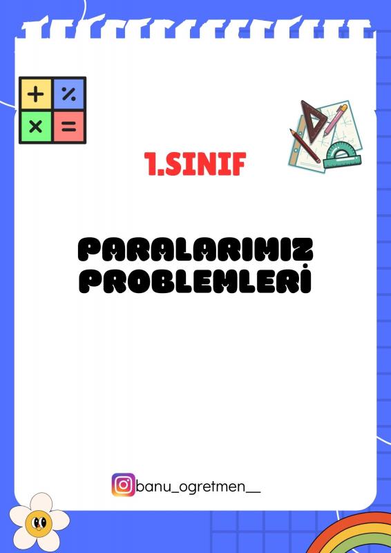 1.Sınıf Paralarımız Problemleri