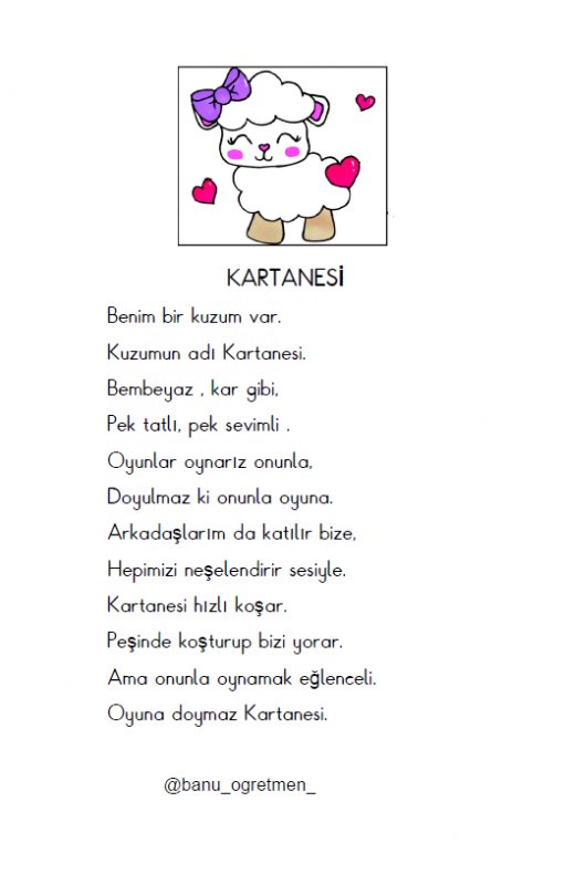 Kartanesi Şiiri Dikte Yazma