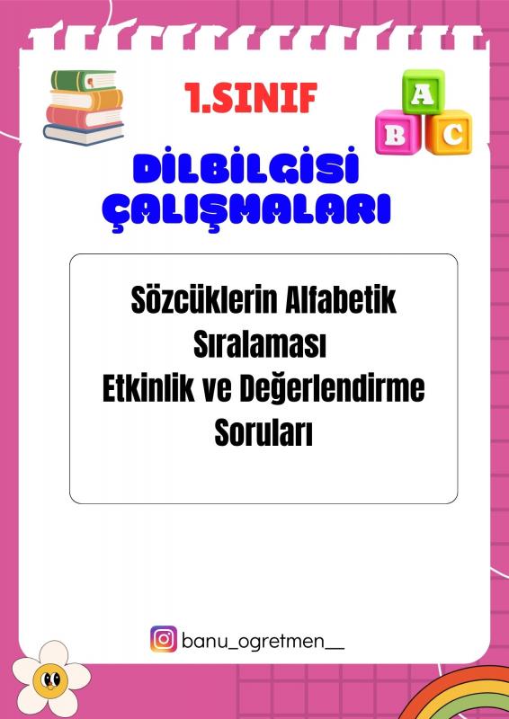 Sözcüklerin Alfabetik Sıralaması Çalışması