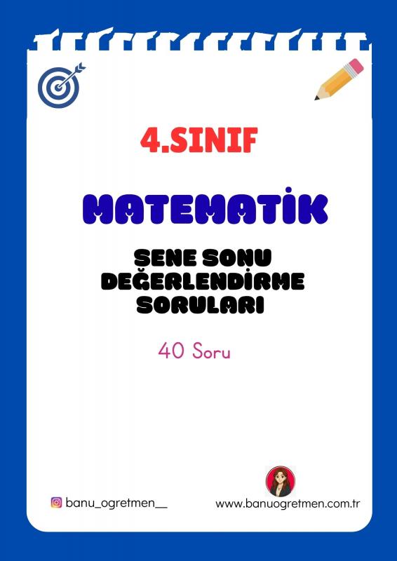 4.Sınıf Matematik Sene Sonu Değerlendirme Soruları