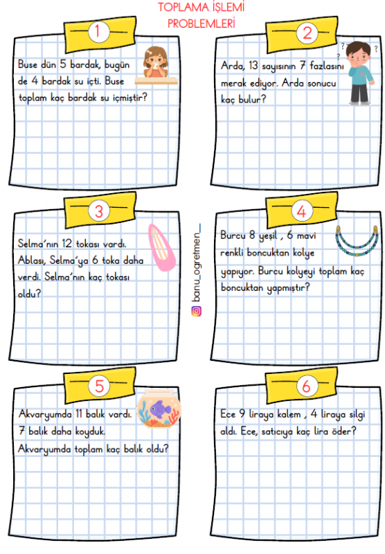 Toplama İşlemi Problemleri