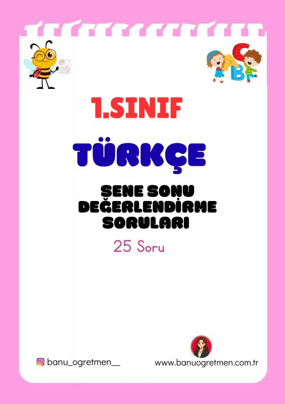 1.Sınıf Türkçe Sene Sonu Değerlendirme Soruları