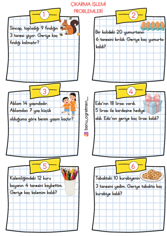 Çıkarma İşlemi Problemleri