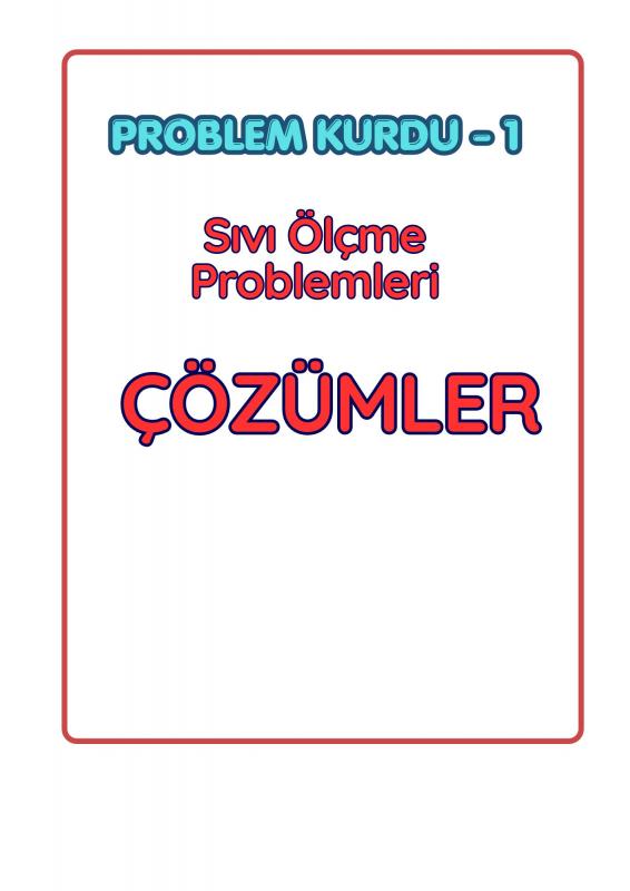 Çözüm- Sıvı Ölme Problemleri- Problem Kurdu-1
